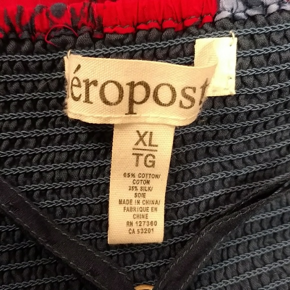 Red Blue Sundress XL Cotton Silk Bright Mini Dress - Picture 7 of 8